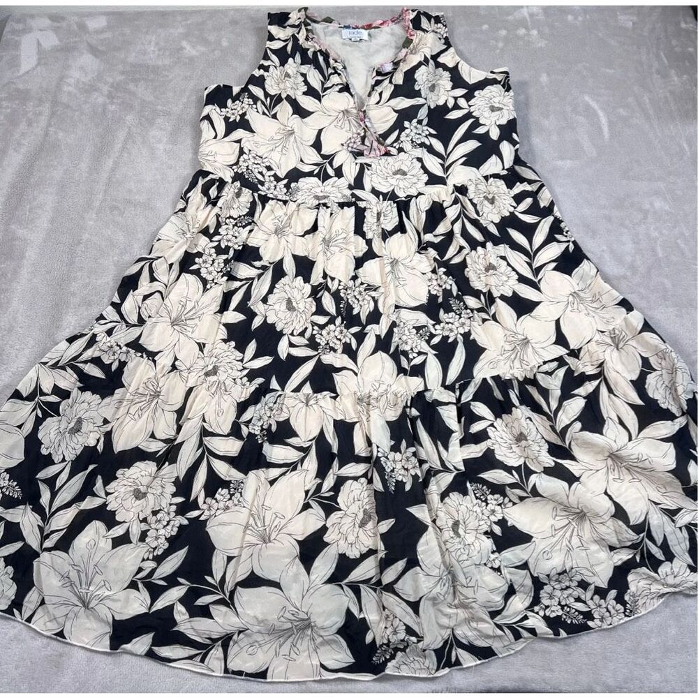 Johnny Was Black and Cream Floral Dress - Picture 6 of 10